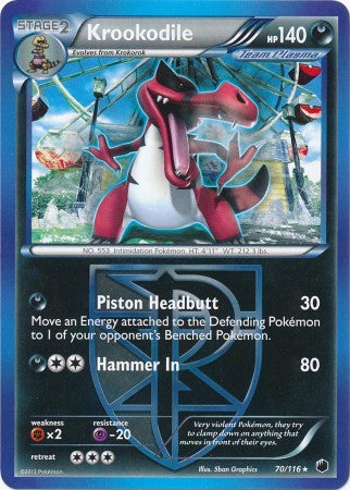 Krookodile 70/116 - Pokemon Plasma Freeze Rare Card