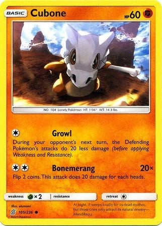 Cubone - 105/236 - Common Sun & Moon: Unified Minds