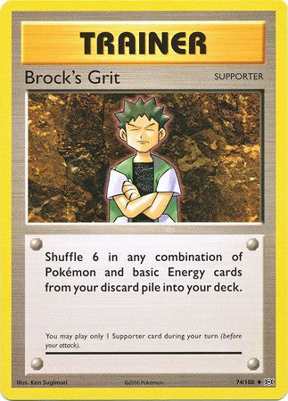 Brock's Grit 74/108 Uncommon - Pokemon XY Evolutions Single Card