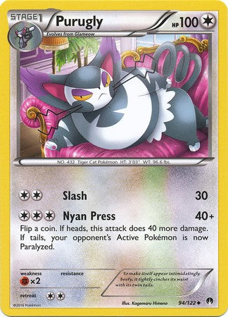 Purugly 94/122 Uncommon - Pokemon XY Breakpoint Card