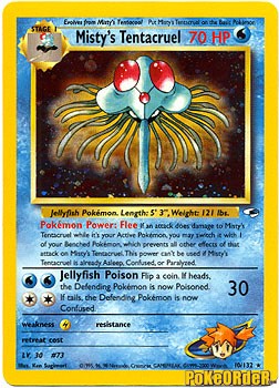 Pokemon Gym Heroes Holo Card - Misty's Tentacruel 10/132