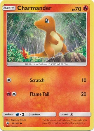 Charmander 18/147 Common - Pokemon Sun & Moon Burning Shadows Card