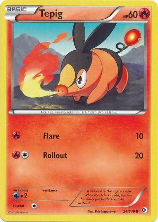 Pokemon Trading Card Game Black & White Boundaries Crossed Common Tepig #24 Pokemon Trading Card Game Black & White Boundaries Crossed Common Tepig #24