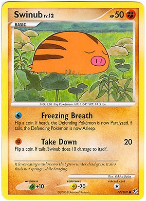 Pokemon Diamond and Pearl Stormfront Card - Swinub (C)