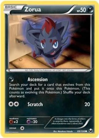 Pokemon Dark Explorers Common Card - Zorua 69/108