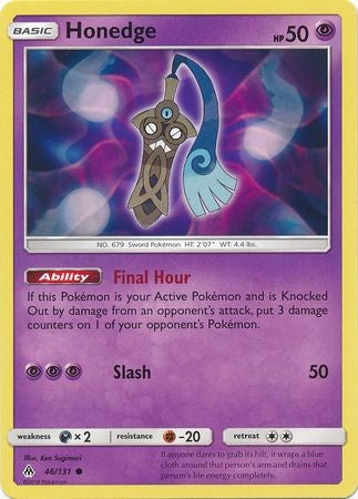 Honedge 46/131 Common - Pokemon Sun & Moon Forbidden Light Card