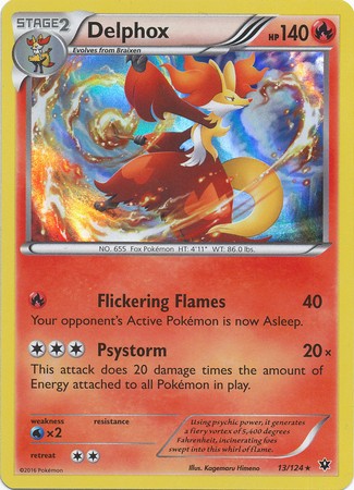 Delphox 13/124 Holo Rare - Pokemon XY Fates Collide Card