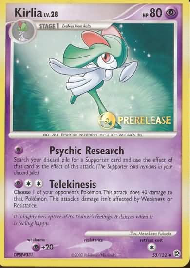Pokemon Pre-Release Uncommon Promo Card - Kirlia 53/132