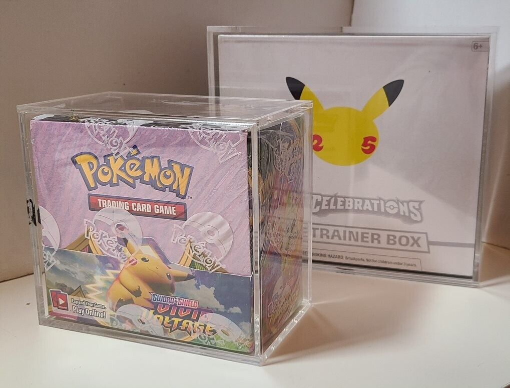 Pokemon Booster Box Stackable Slide Acrylic Protectors Case Display!