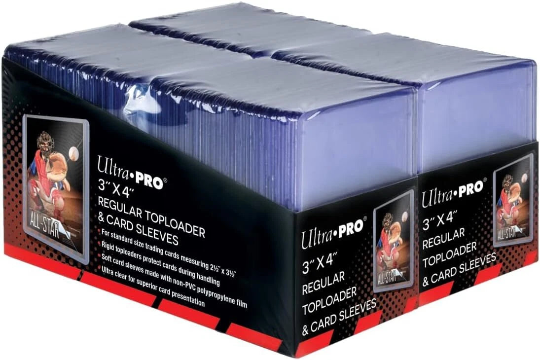 200ct Ultra PRO 3" x 4" Regular Toploaders Standard Card 35pt + Free Sleeves