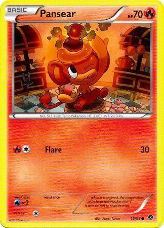 Pokemon Next Destinies Reverse Holo Common Card - Pansear 15/99