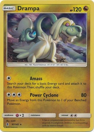 Drampa 97/145 Holo Rare - Pokemon Sun & Moon Guardians Rising Card