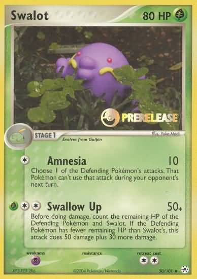 Pokemon Pre-Release Uncommon Promo Card - Swalot 50/101