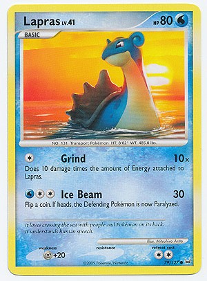 Pokemon Platinum Edition Common Card - Lapras 79/127