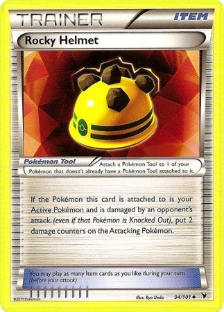 Pokemon Noble Victories Uncommon Trainer Card - Rocky Helmet 94/101