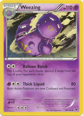 Weezing 28/124 Uncommon - Pokemon XY Fates Collide Card