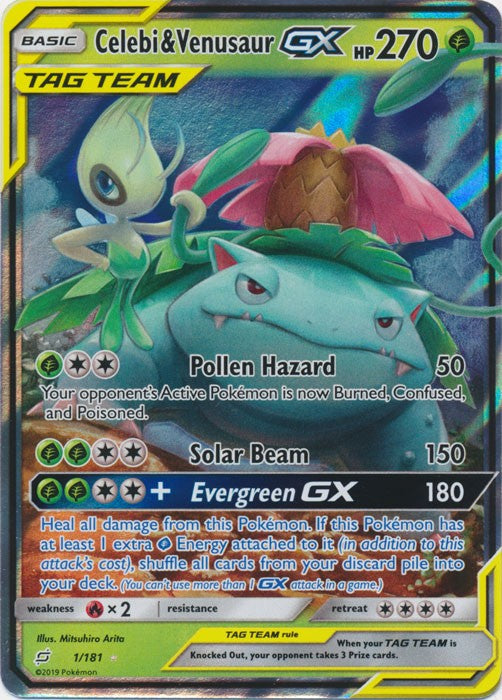 Celebi & Venusaur-GX - 1/181 Pokemon » SM Team Up Ultra Rare