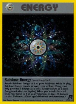 Pokemon Team Rocket Holo Card - Rainbow Energy 17/82