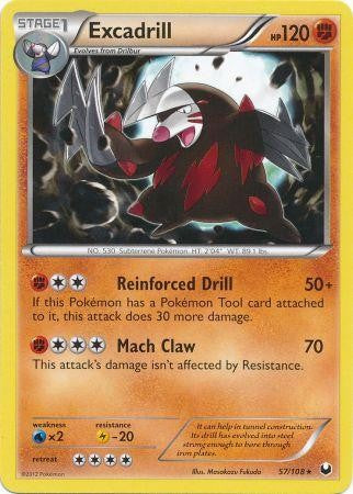 Pokemon Dark Explorers Rare Card - Excadrill 57/108