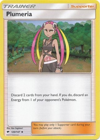 Plumeria 120/147 Uncommon - Pokemon Sun & Moon Burning Shadows Card