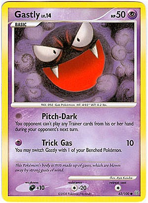 Pokemon Diamond and Pearl Stormfront Card - Gastly (C)