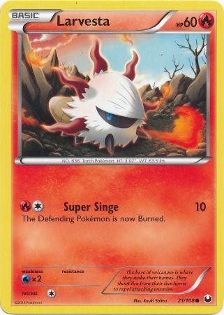 Pokemon Dark Explorers Common Card - Larvesta 21/108