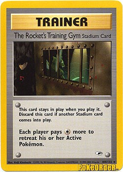 Pokemon Gym Heroes Rare Card - The Rocket's Training Gym 104/132
