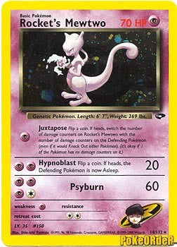 Pokemon Gym Challenge Holofoil Card - Rocket's Mewtwo 14/132