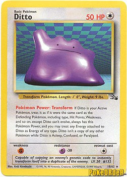 Pokemon Fossil Rare Card - Ditto 18/62