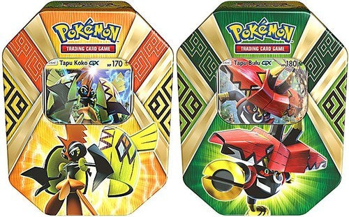 Pokemon Island Guardians Tapu Bulu-GX & Tapu Koko-GX Set of Both Collector Tin