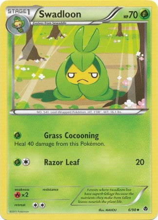 Pokemon Emerging Powers Uncommon Card - Swadloon 6/98