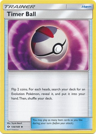 Timer Ball 134/149 Uncommon - Pokemon Sun & Moon Base Set Single Card
