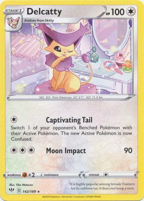 SWSH Darkness Ablaze Rarity: Rare Card Delcatty - 142/189