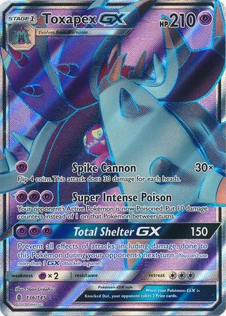 Toxapex GX 136/145 Full Art - Pokemon Sun & Moon Guardians Rising Card
