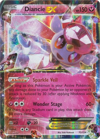 Diancie EX 72/124 Ultra Rare - Pokemon XY Fates Collide Card