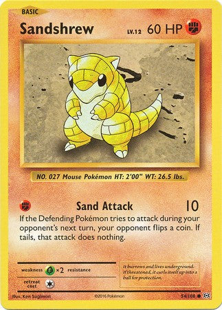 Sandshrew 54/108 Common - Pokemon XY Evolutions Single Card