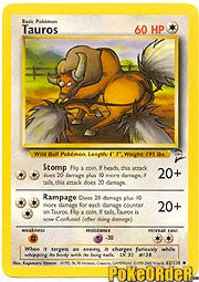 Pokemon Base Set 2 Uncommon Card - Tauros 62/130