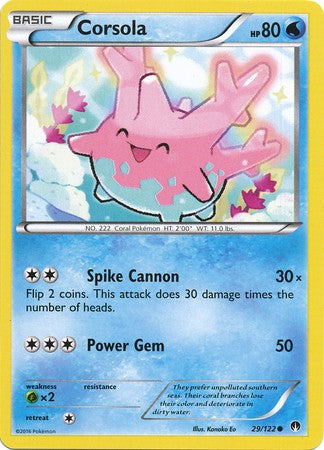 Corsola 29/122 Common - Pokemon XY Breakpoint Card