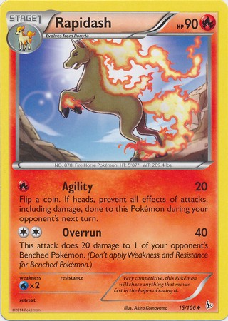 Rapidash 15/106 - Pokemon XY Flashfire Uncommon Card