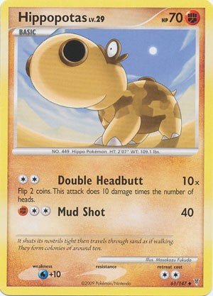 Pokemon Supreme Victors Uncommon Card - Hippopotas 61/147
