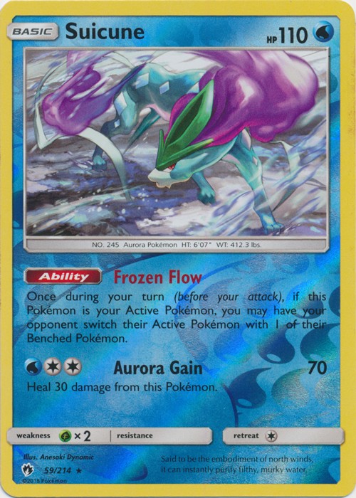 Suicune - 59/214 (Reverse Foil) Pokemon » SM Lost Thunder HR