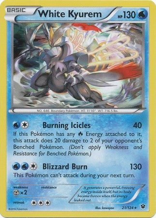 White Kyurem 21/124 Holo Rare - Pokemon XY Fates Collide Card