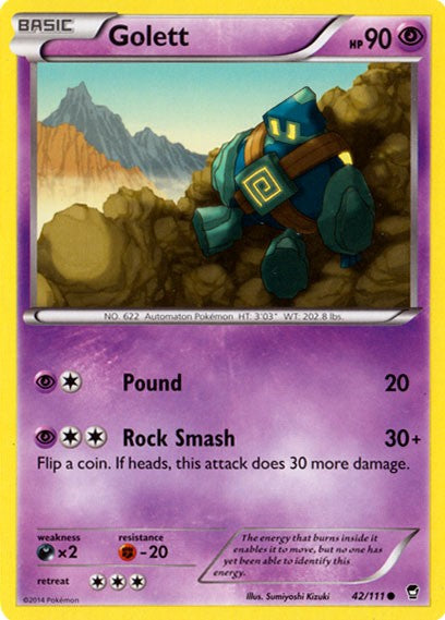 Golett 42/111 - Pokemon XY Furious Fists Card