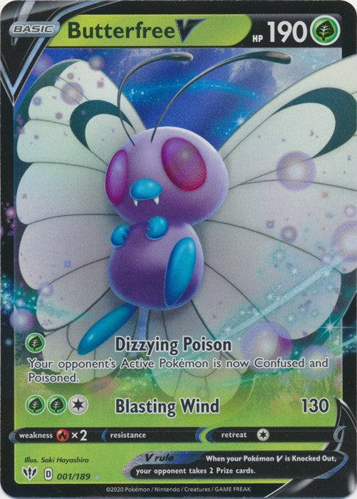 ButterfreeV- 001/189 Pokemon Darkness Ablaze
