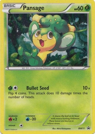 Pansage BW11 - Pokemon Black & White Holo Rare Promo Card