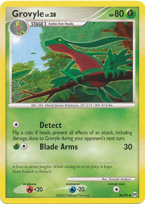 Pokemon Platinum Arceus Single Card Uncommon Grovyle 38/99
