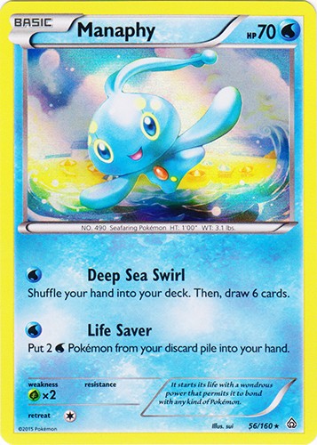 Manaphy 56/160 - Holo Rare Pokemon XY Primal Clash Card