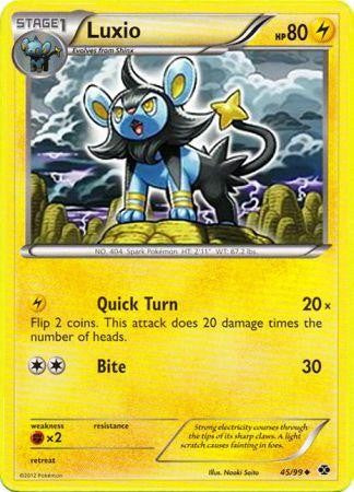 Pokemon Next Destinies Reverse Holo Uncommon Card - Luxio 45/99