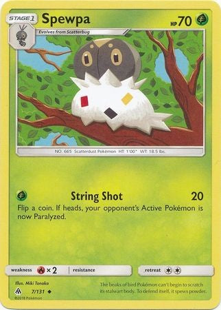 Spewpa 7/131 Uncommon - Pokemon Sun & Moon Forbidden Light Card