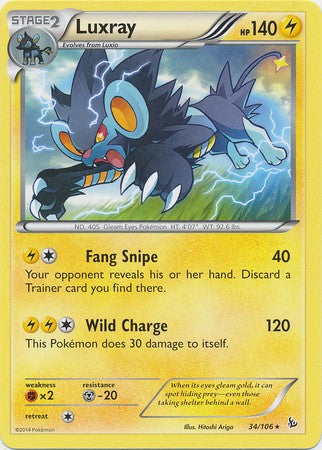 Luxray 34/106 - Pokemon XY Flashfire Rare Card
